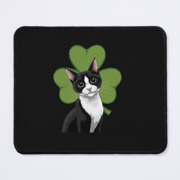 Item preview, Funny Black Cat Boy St Patrick day Shamrock Tuxedo Cat Lover designed and sold by TalalosART.