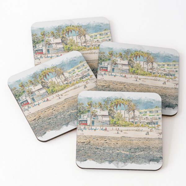Item preview, Corralejo Fuerteventura Watercolour Effect Photo 28 designed and sold by GG WALL ART.