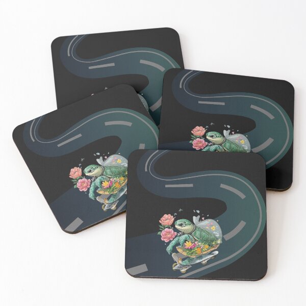 Item preview, Skateboarding Turtle with Flowers – Cute and Playful Design designed and sold by GrafiShop.