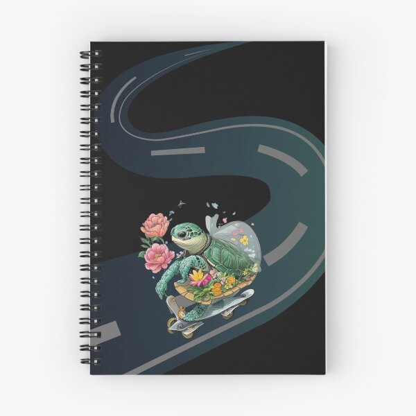 Item preview, Skateboarding Turtle with Flowers – Cute and Playful Design designed and sold by GrafiShop.