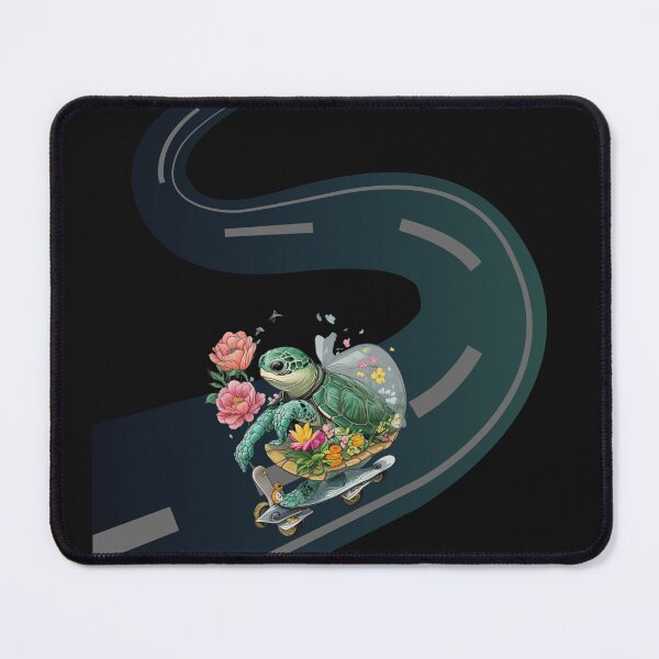Item preview, Skateboarding Turtle with Flowers – Cute and Playful Design designed and sold by GrafiShop.