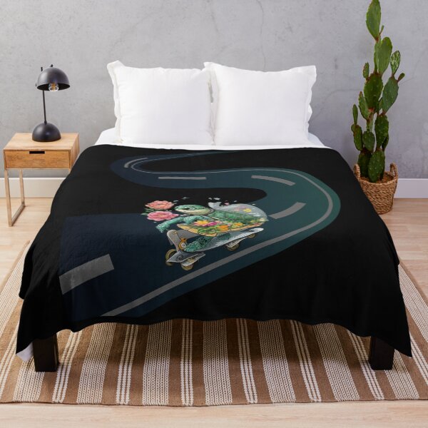 Item preview, Skateboarding Turtle with Flowers – Cute and Playful Design designed and sold by GrafiShop.