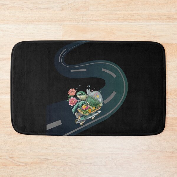 Item preview, Skateboarding Turtle with Flowers – Cute and Playful Design designed and sold by GrafiShop.