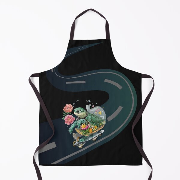 Item preview, Skateboarding Turtle with Flowers – Cute and Playful Design designed and sold by GrafiShop.