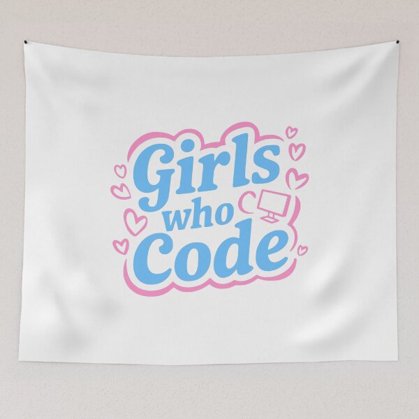 Item preview, Girls Who Code! Pink And Blue designed and sold by PMCreative.