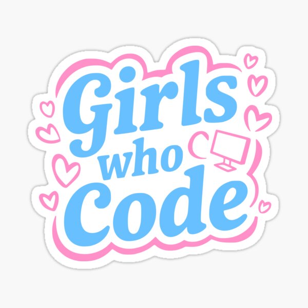 Item preview, Girls Who Code! Pink And Blue designed and sold by PMCreative.
