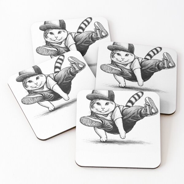 Item preview, Cat Dancing Acrobatic Hip Hop designed and sold by Kimberley King Art  King Art.