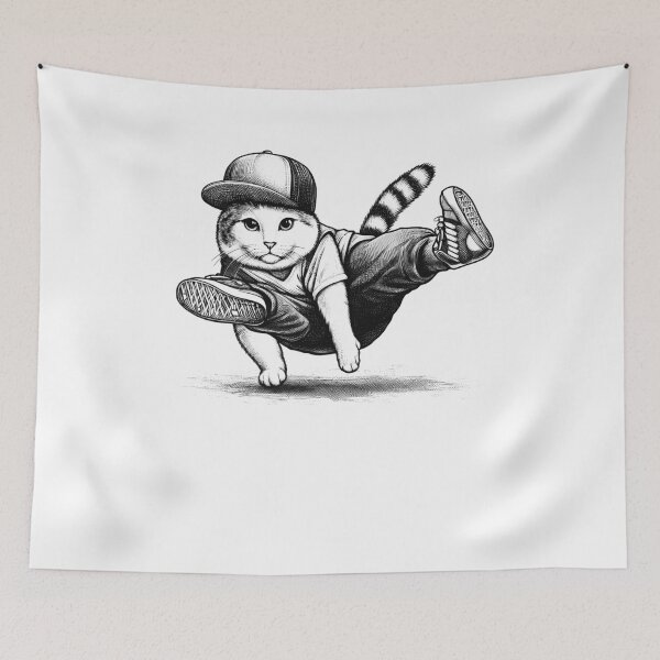 Item preview, Cat Dancing Acrobatic Hip Hop designed and sold by Kimberley King Art  King Art.