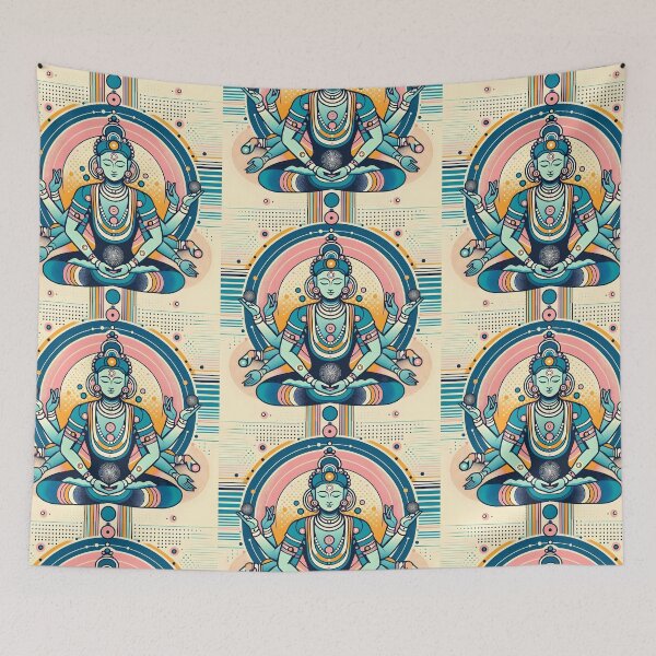 Item preview, Celestial Mandala Deity – Sacred Hindu Art with Geometric Spiritual Design designed and sold by InevitableAum.