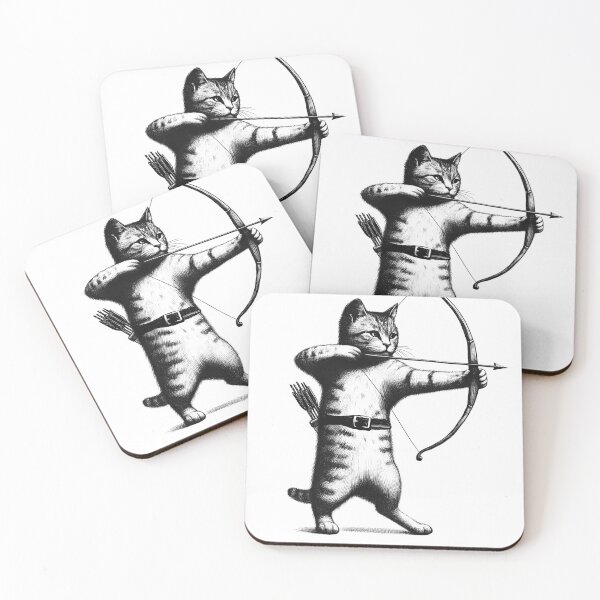Item preview, Cat Doing Archery designed and sold by Kimberley King Art  King Art.