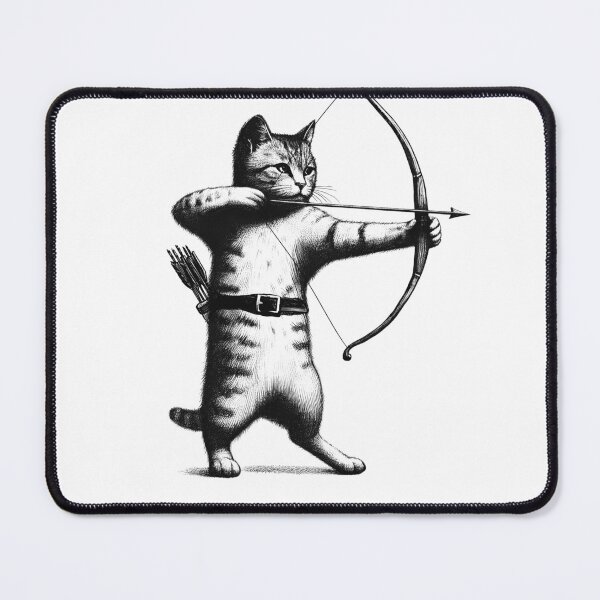 Item preview, Cat Doing Archery designed and sold by Kimberley King Art King Art.