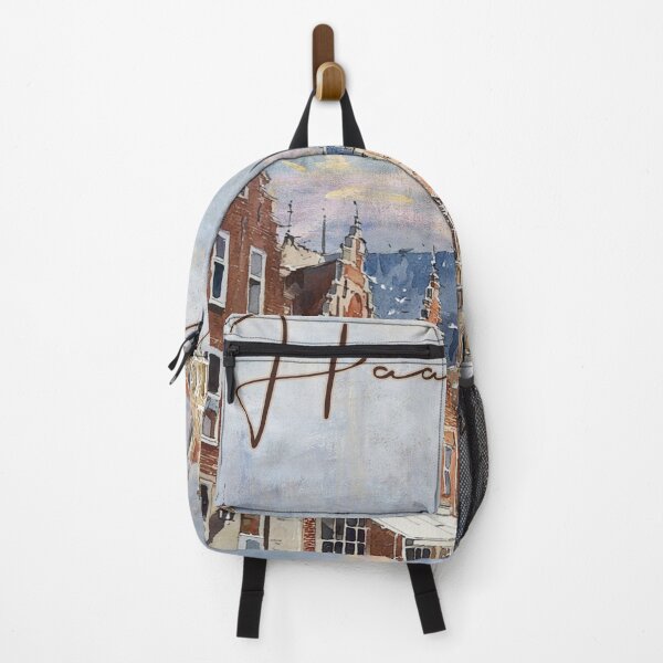 Item preview, Haarlem Netherlands Historic Canal Watercolor Print designed and sold by TuncGK.