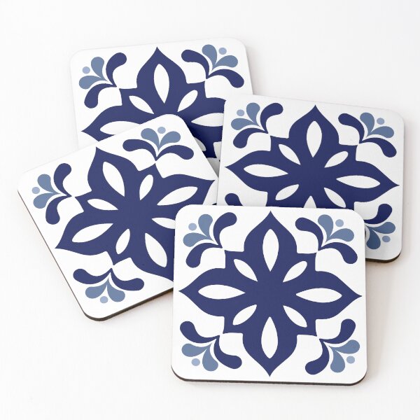 Item preview, Hamptons Blue and White Talavera Tile Star Pattern designed and sold by HotHibiscus.