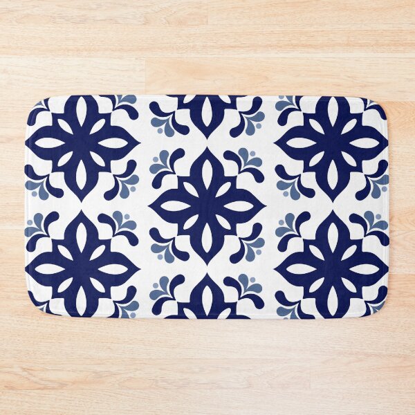 Item preview, Hamptons Blue and White Talavera Tile Star Pattern designed and sold by HotHibiscus.