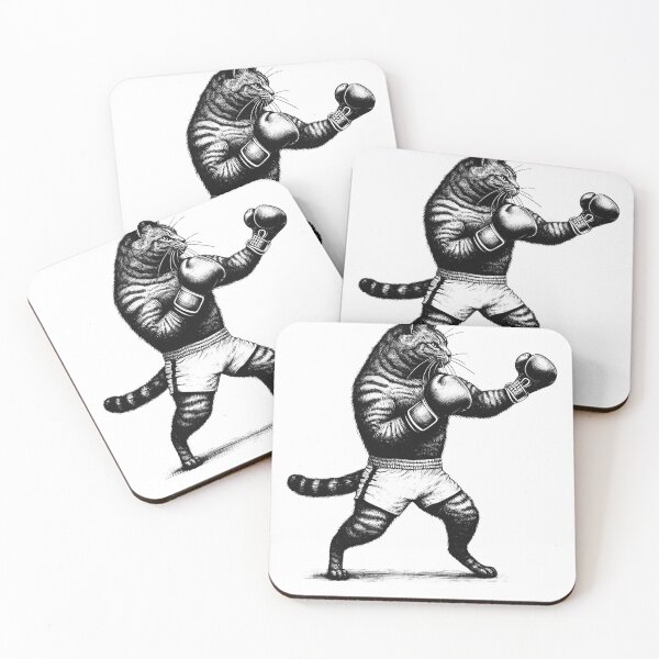 Item preview, Cat Doing Boxing designed and sold by Kimberley King Art  King Art.