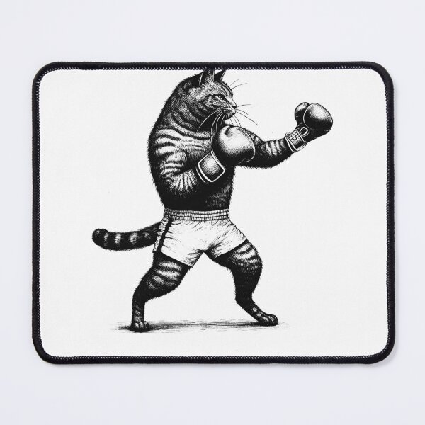 Item preview, Cat Doing Boxing designed and sold by Kimberley King Art King Art.