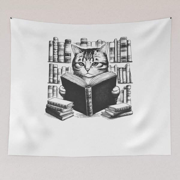 Item preview, Cat Reading Book 2 designed and sold by Kimberley King Art  King Art.