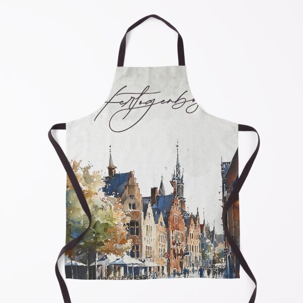 Item preview, Hertogenbosch Netherlands Historic Town Watercolor Print designed and sold by TuncGK.