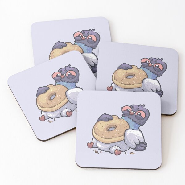 Item preview, Cute Fat Pigeon with Bagel designed and sold by SketchesWSara.