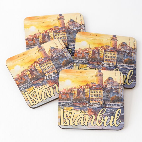 Item preview, Istanbul at Sunset Golden Hour Skyline Print designed and sold by TuncGK.