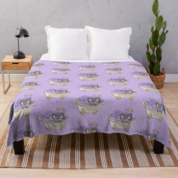 Item preview, Duck and Black Cat in Purple Bubble Bath designed and sold by SketchesWSara.