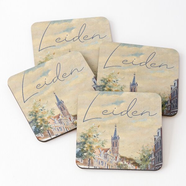 Item preview, Leiden Netherlands Canal View Watercolor Print designed and sold by TuncGK.
