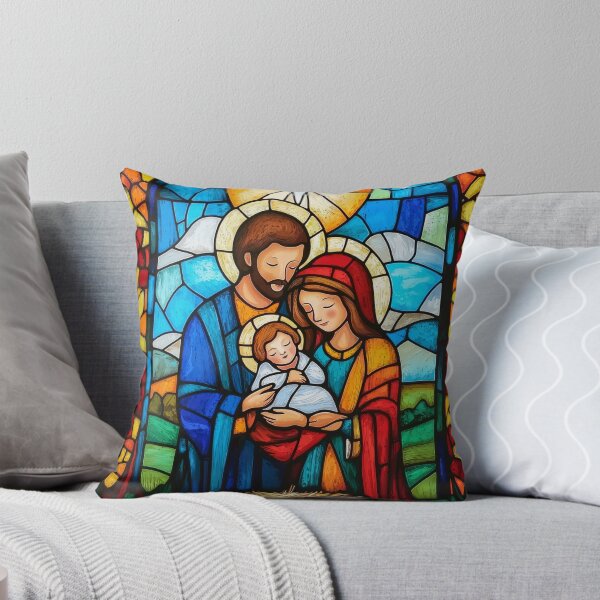 Item preview, Stained Glass Holy Family Mosiac Christmas Art designed and sold by AdamesArtStudio.
