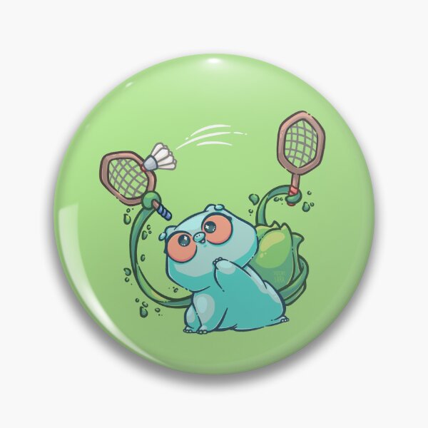 Item preview, Green Poke Bulba Playing Badminton designed and sold by SketchesWSara.