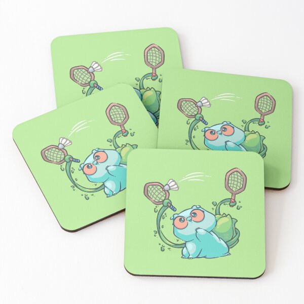 Item preview, Green Poke Bulba Playing Badminton designed and sold by SketchesWSara.