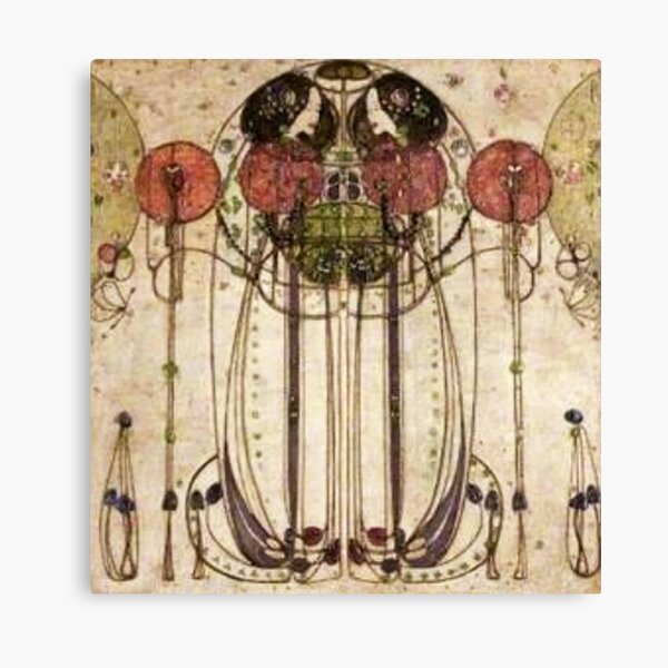 Charles Rennie Mackintosh. The Wassail 1900 (Detail, Crop). Canvas Print