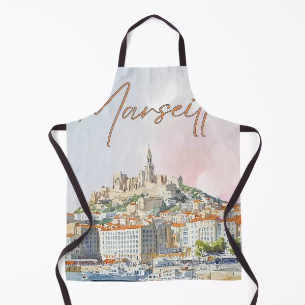 Item preview, Marseille at Dawn City Awakening Watercolor Print designed and sold by TuncGK.