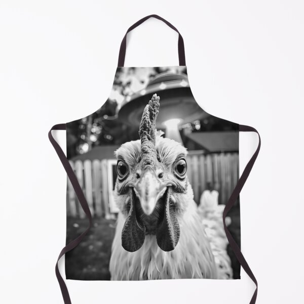 Item preview, Coop Conspiracy: Chicken’s Black & White UFO Selfie – Farmcore Cryptid Art designed and sold by WAUZ.