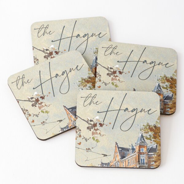 Item preview, The Hague Historic Townscape Watercolor Print designed and sold by TuncGK.
