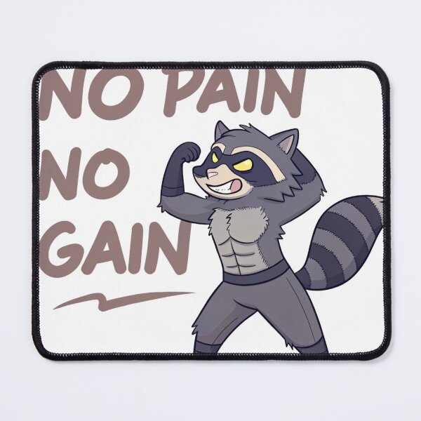 Item preview, No Pain No Gain: Muscle Raccoon designed and sold by artcultreone.