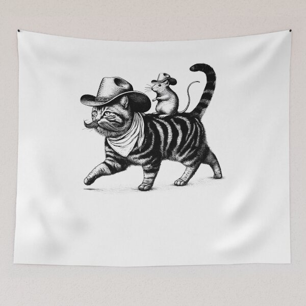 Item preview, Cat Western Country Kitten Western Country designed and sold by Kimberley King Art  King Art.