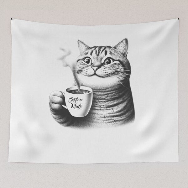 Item preview, Cat Dink Coffee Mode designed and sold by Kimberley King Art  King Art.