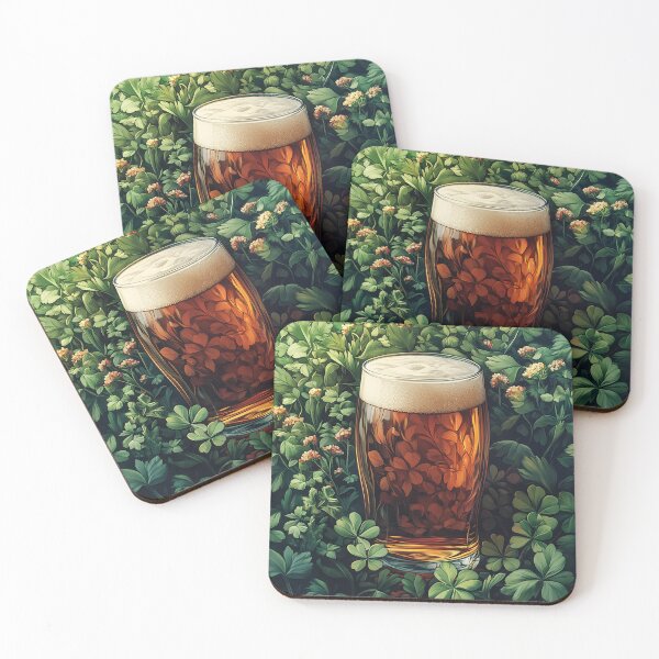 Item preview, Beer pint & shamrocks designed and sold by JuicyHeart-tasteshop.
