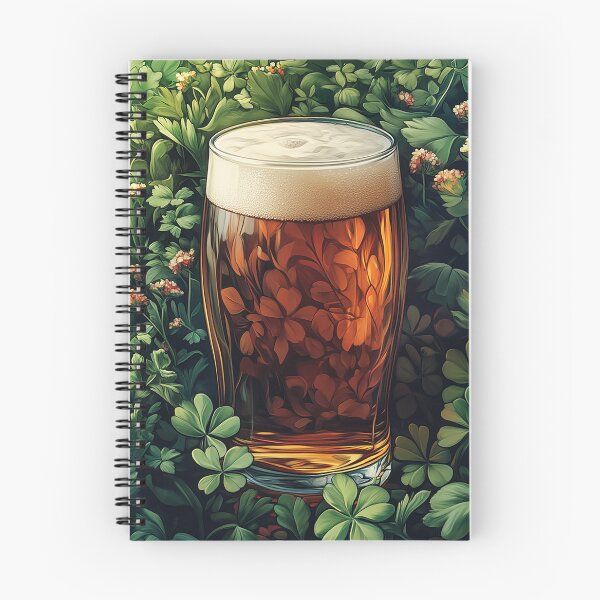 Item preview, Beer pint & shamrocks designed and sold by JuicyHeart-tasteshop.