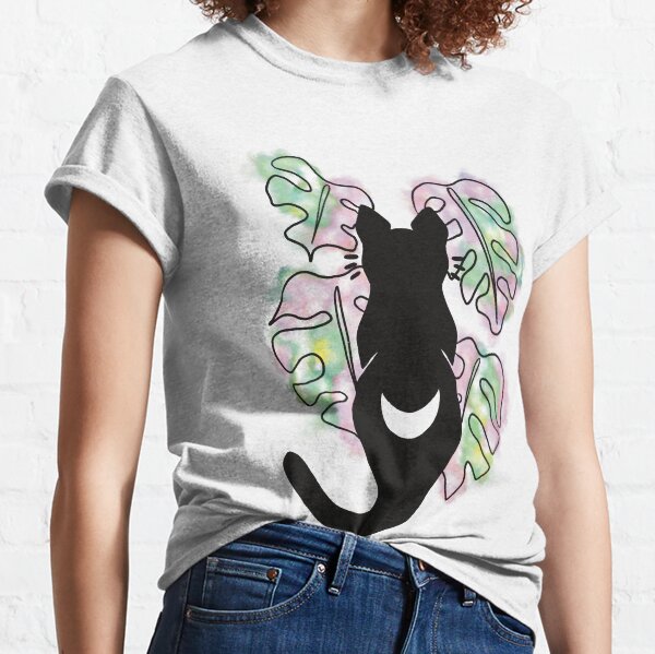 Aperçu de l'œuvre Princesse rose Monstera Luna Cat créée et vendue par FernAndFoxArt.