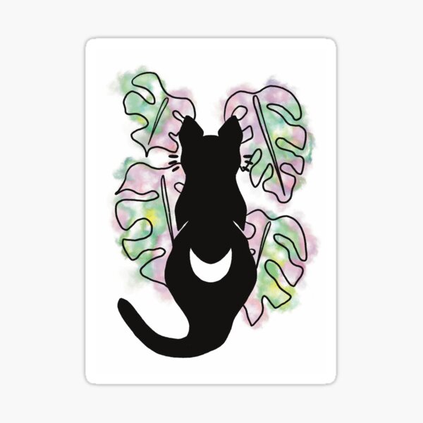 Item preview, Pink princess monstera Luna cat designed and sold by FernAndFoxArt.