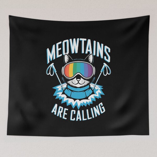 Item preview, Funny Ski Cat Lovers Meowtains Are Calling LGBTQ Skiing designed and sold by savrmiller.