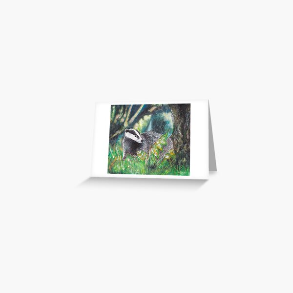 Badger in Forest Greeting Card