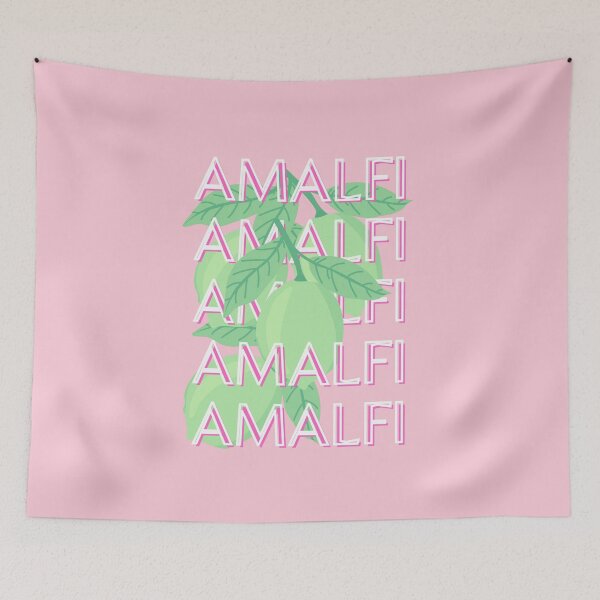 Item preview, Amalfi Coast, Italy Travel Art, Pink designed and sold by Magic Love Art Print.