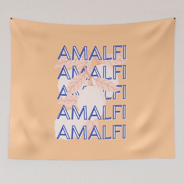 Item preview, Amalfi Coast, Italy Travel Art, Preppy, Minimalist, Orange designed and sold by Magic Love Art Print.