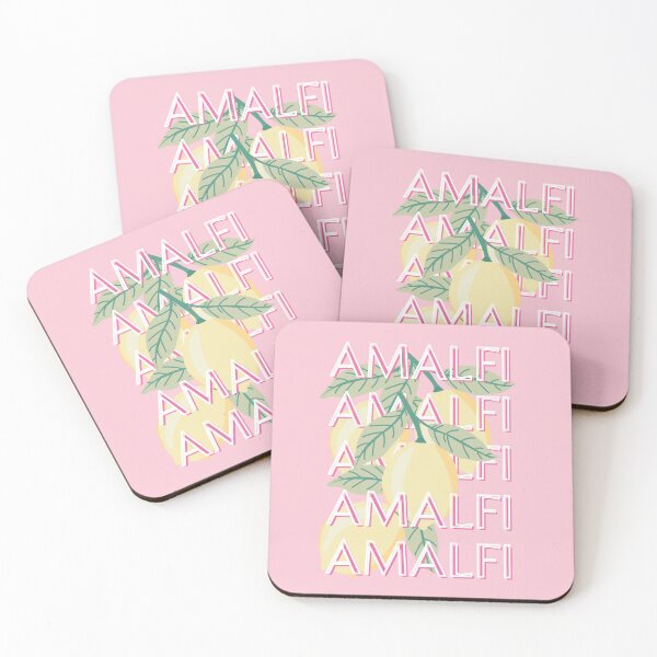 Item preview, Amalfi Coast, Italy, Travel Art, Preppy, Minimalist, Pink designed and sold by Magic Love Art Print.