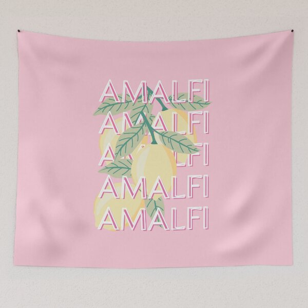 Item preview, Amalfi Coast, Italy, Travel Art, Preppy, Minimalist, Pink designed and sold by Magic Love Art Print.
