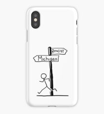 Funny "Michigan vs Reality" Signpost Themed Design iPhone Case