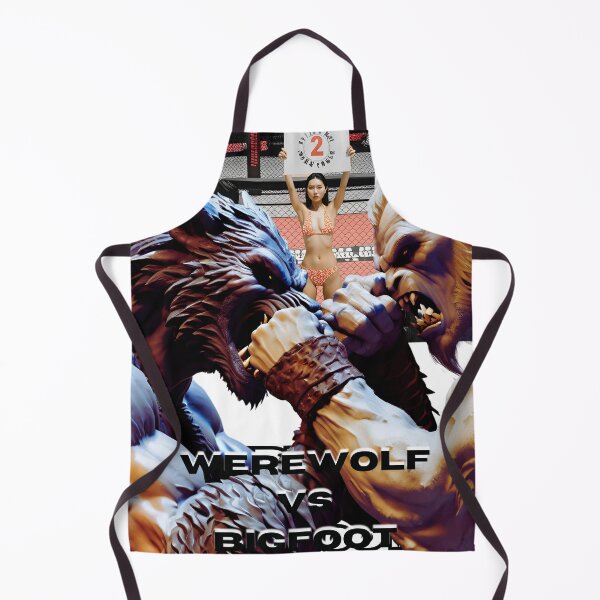 Item preview, "werewolf vs bigfoot round 2 fight" designed and sold by The Far Far North.