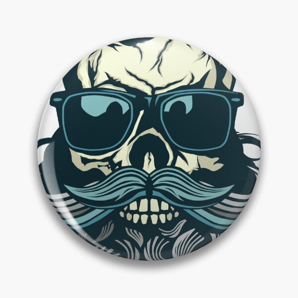 Item preview, skull hipster skull bearded mustache sunglasses mustached beard designed and sold by Achille3777.