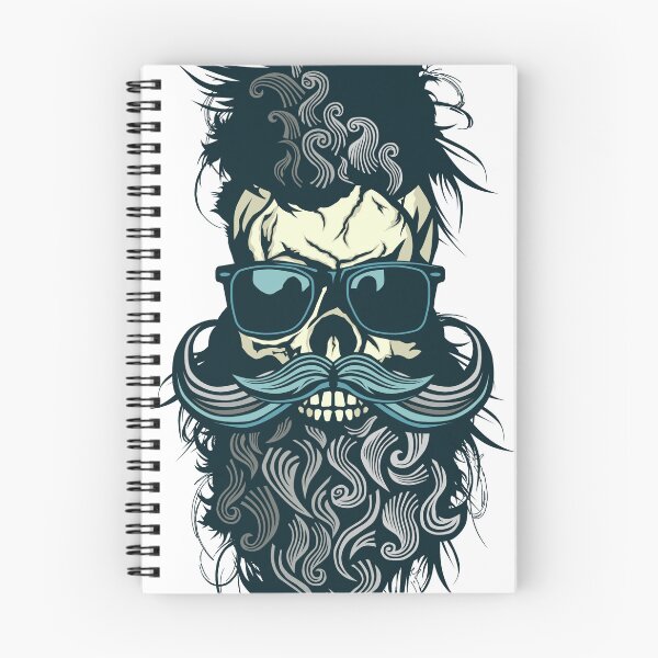 Item preview, skull hipster skull bearded mustache sunglasses mustached beard designed and sold by Achille3777.